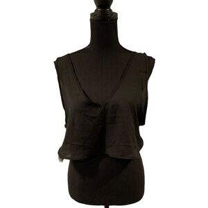 Bluebella Cropped V-neck Tank Top Large Black